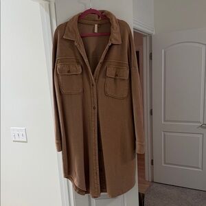 Pilcro Tan Button-Up Tunic